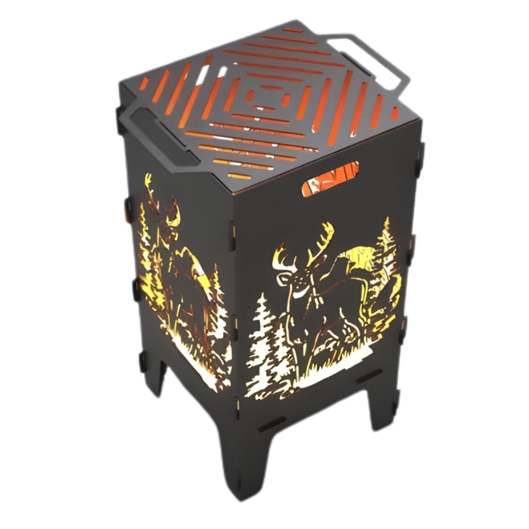 Мангал-барбекю Carino Олень разборной с грилем 470х380х753 мм, металл 3 мм без покрытия