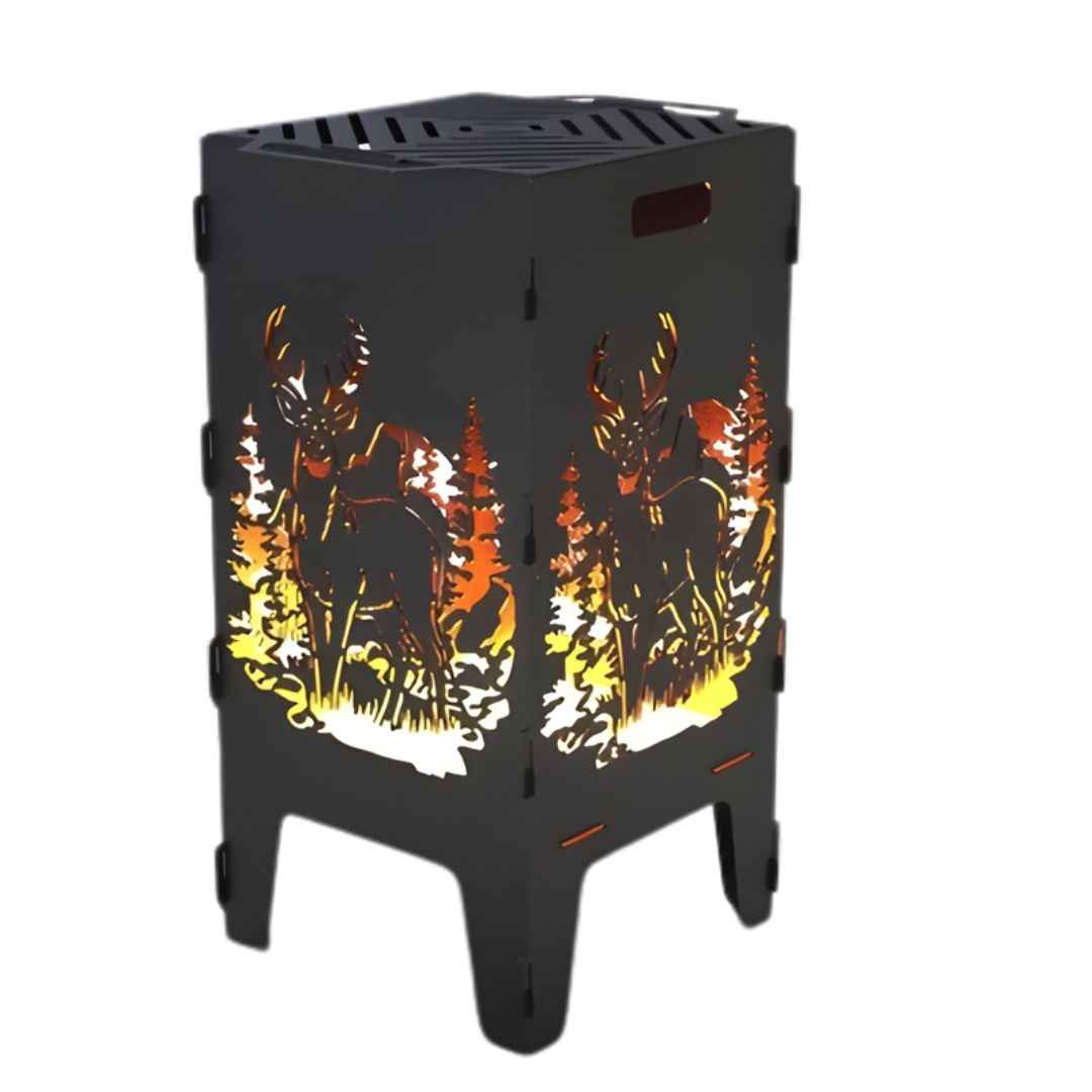 Мангал-барбекю Carino Олень разборной с грилем 470х380х753 мм, металл 3 мм без покрытия