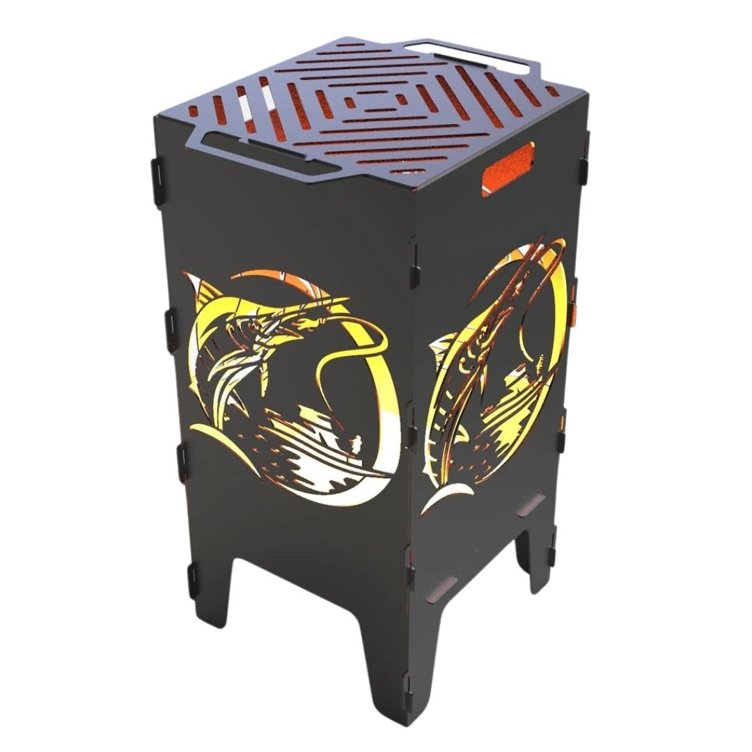 Мангал-барбекю Carino Рыбалка V2 разборной с грилем 470х380х753 мм, металл 3 мм без покрытия