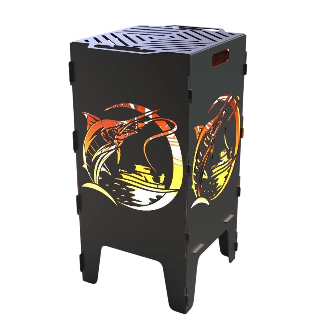 Мангал-барбекю Carino Рыбалка V2 разборной с грилем 470х380х753 мм, металл 3 мм без покрытия