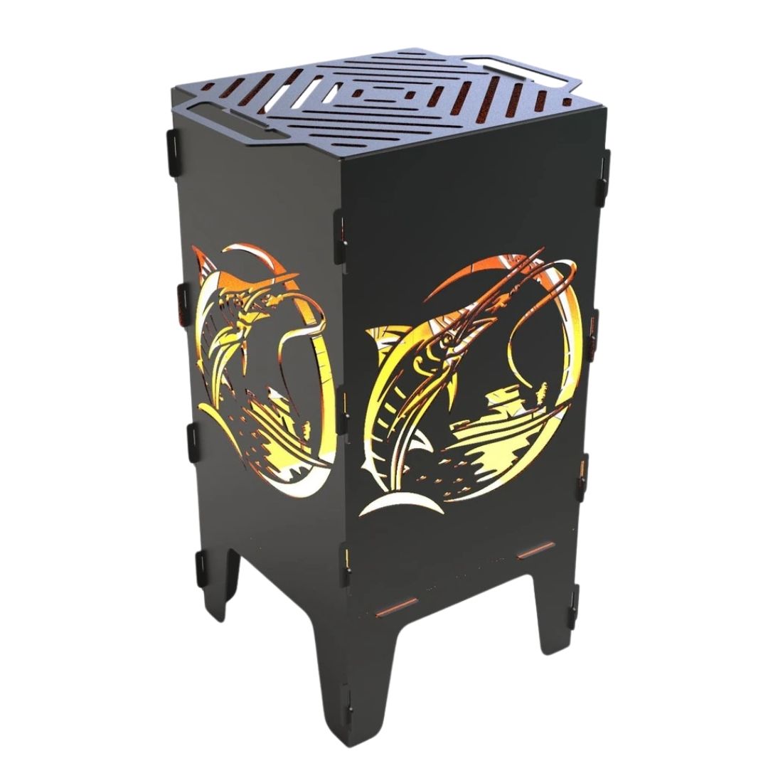 Мангал-барбекю Carino Рыбалка V2 разборной с грилем 470х380х753 мм, металл 3 мм без покрытия