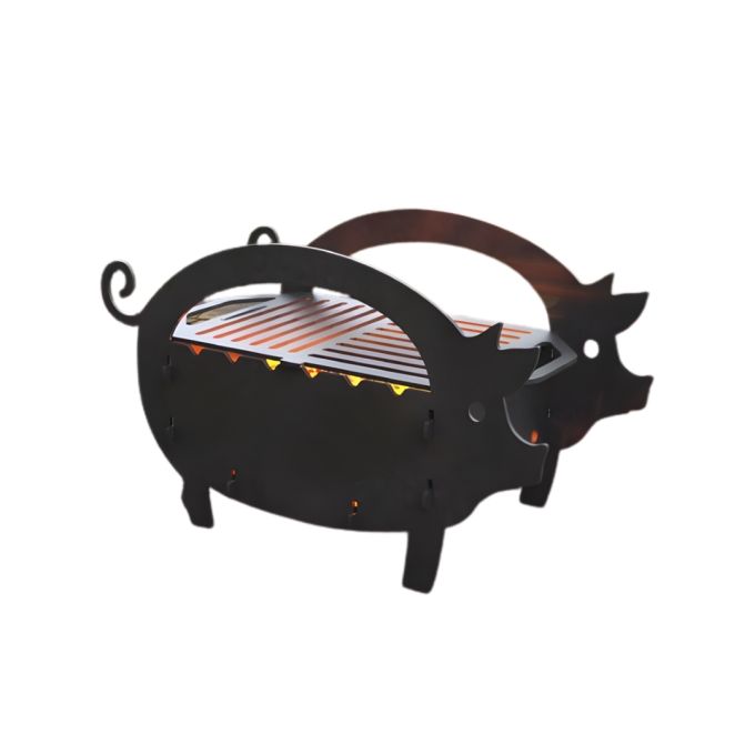 Мангал-гриль Carino Свиня малий розбірний з грилем 540х273х330 мм, метал 3 мм без покриття