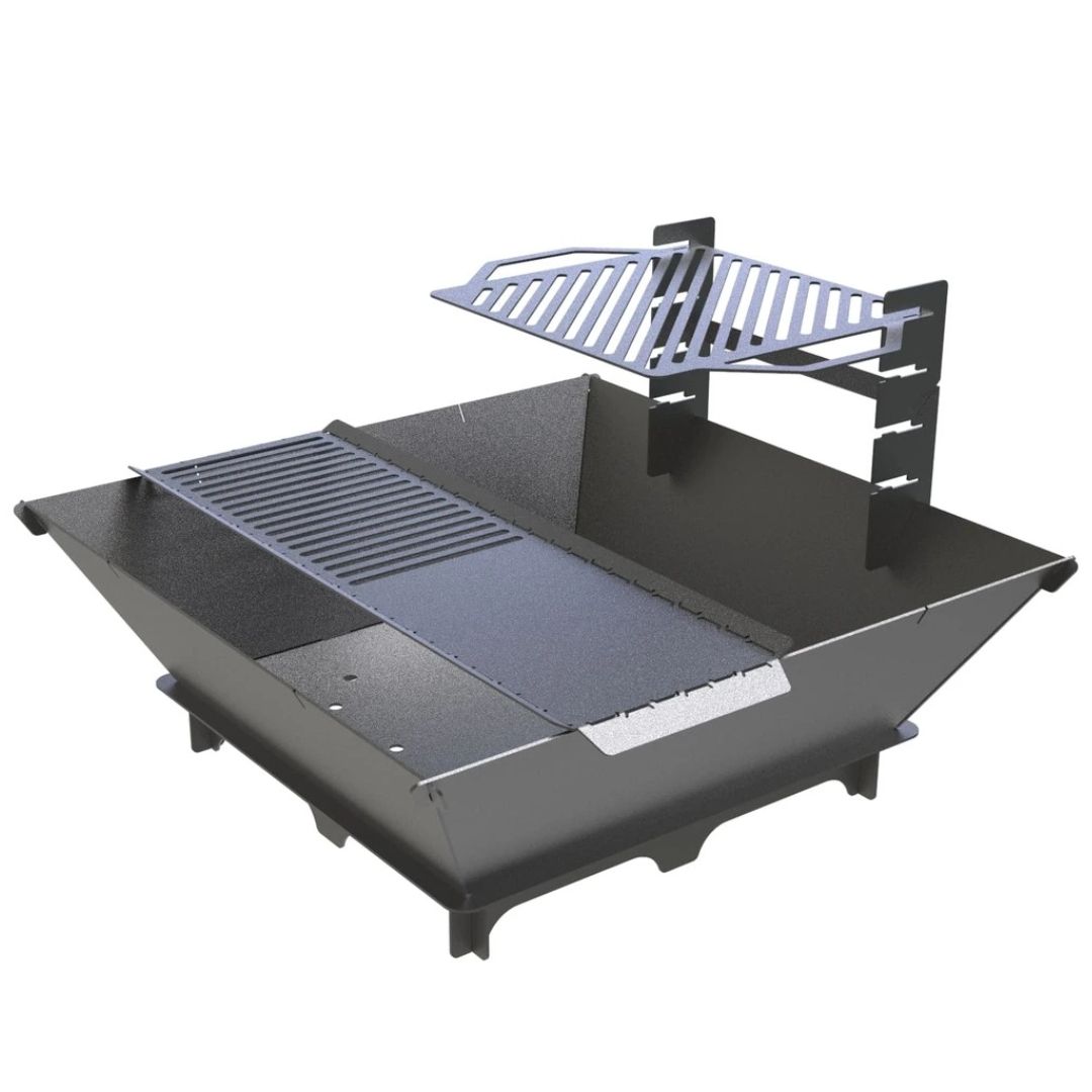 Мангал-гриль Carino квадратный 1000 мм разборной 1042х1042х682 мм, металл 3 мм без покрытия