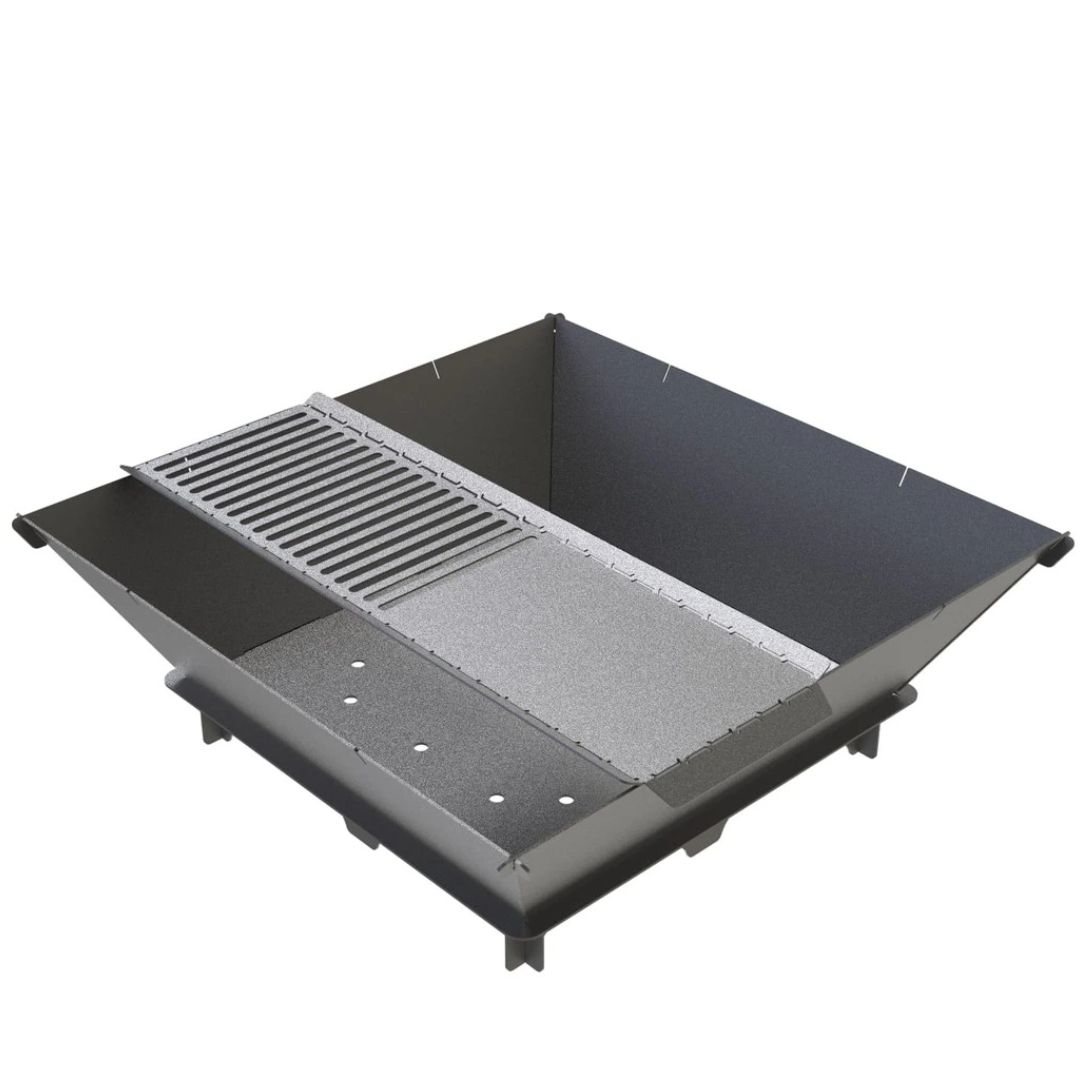 Мангал-гриль Carino квадратный 1000 мм разборной 1042х1042х682 мм, металл 3 мм без покрытия