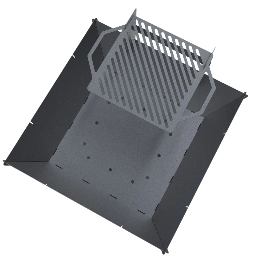 Мангал-гриль Carino квадратный 1000 мм разборной 1042х1042х682 мм, металл 3 мм без покрытия