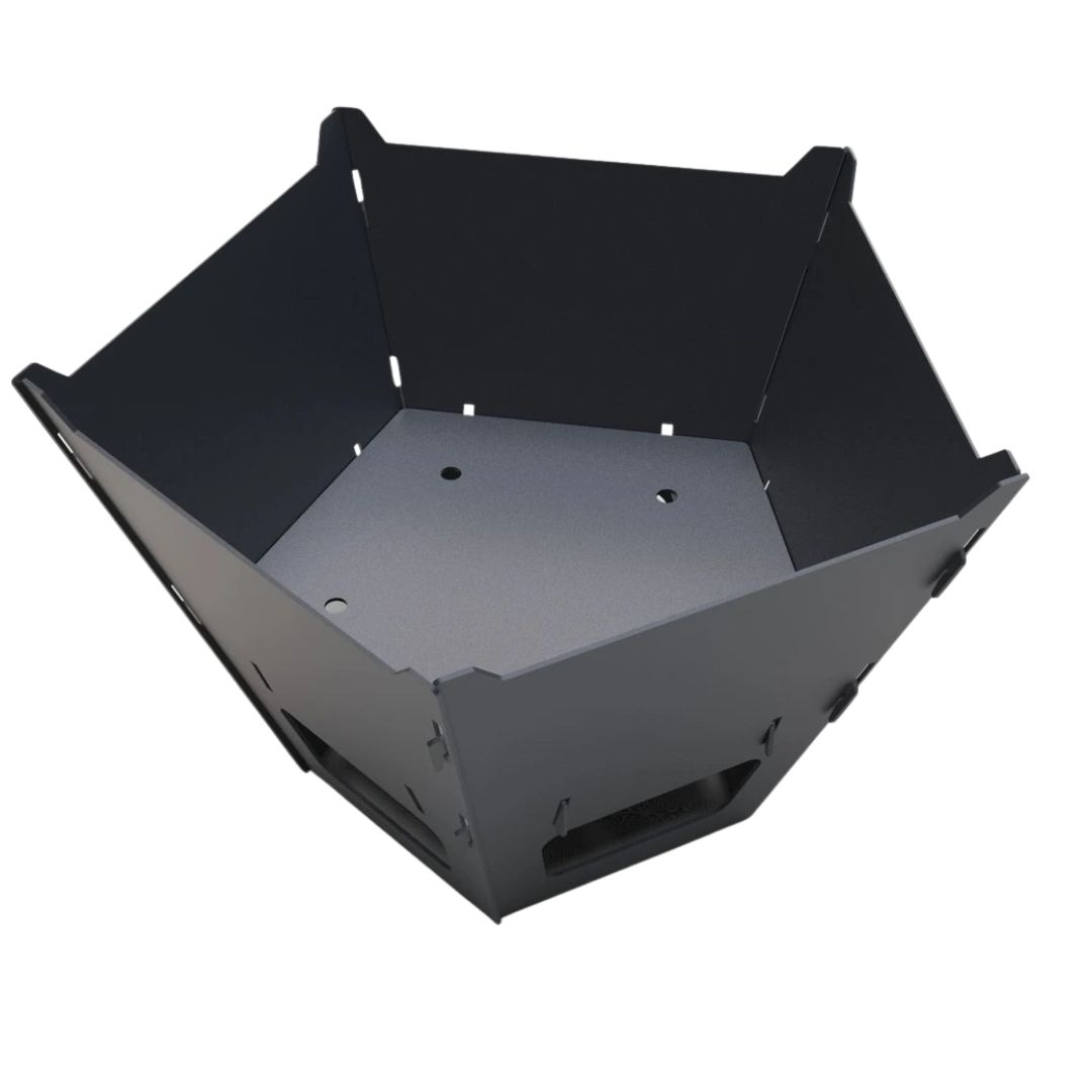 Чаша для костра Carino пятигранная разборная с грилем 800х780х480 мм, металл 3 мм без покрытия