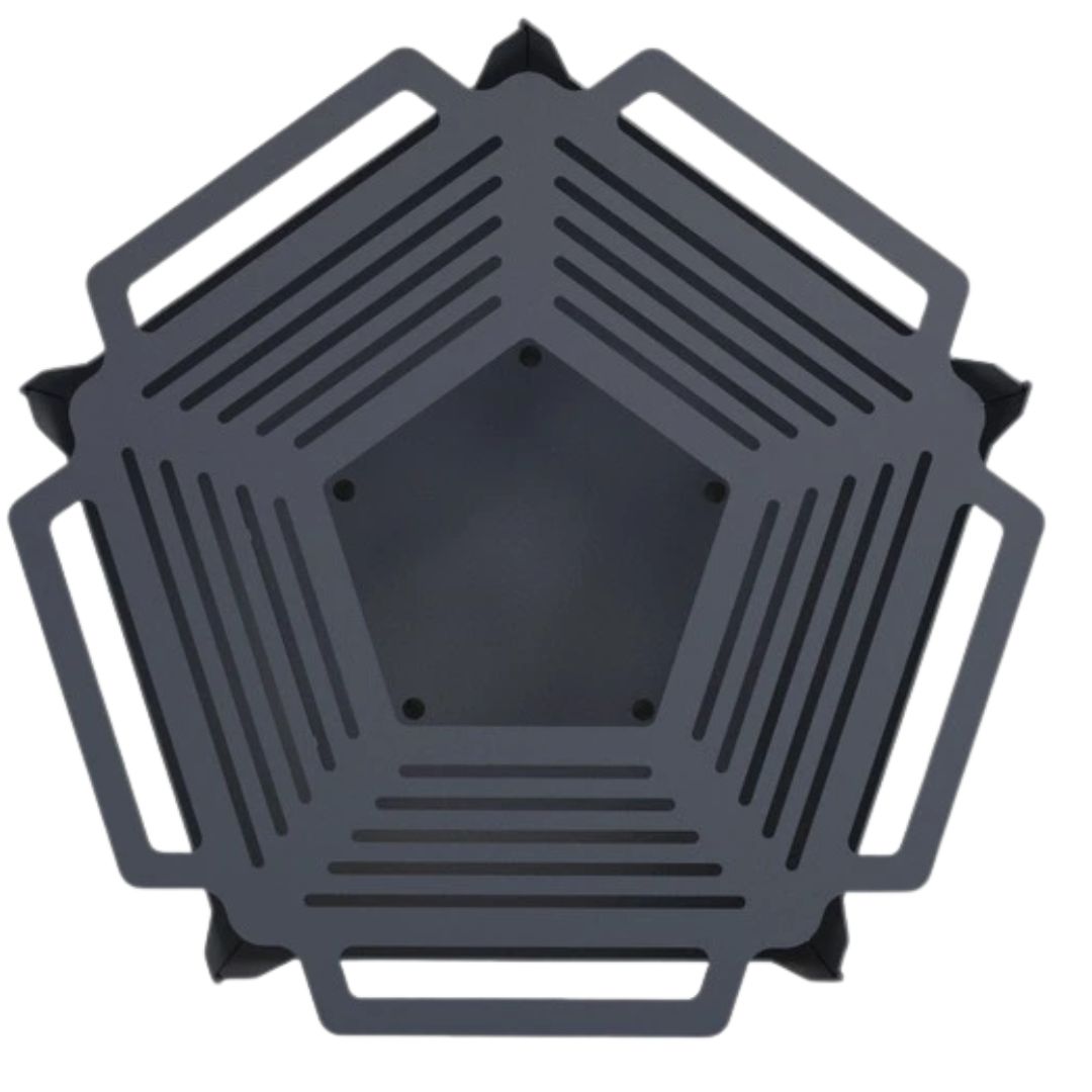 Чаша для костра Carino пятигранная разборная с грилем 800х780х480 мм, металл 3 мм без покрытия