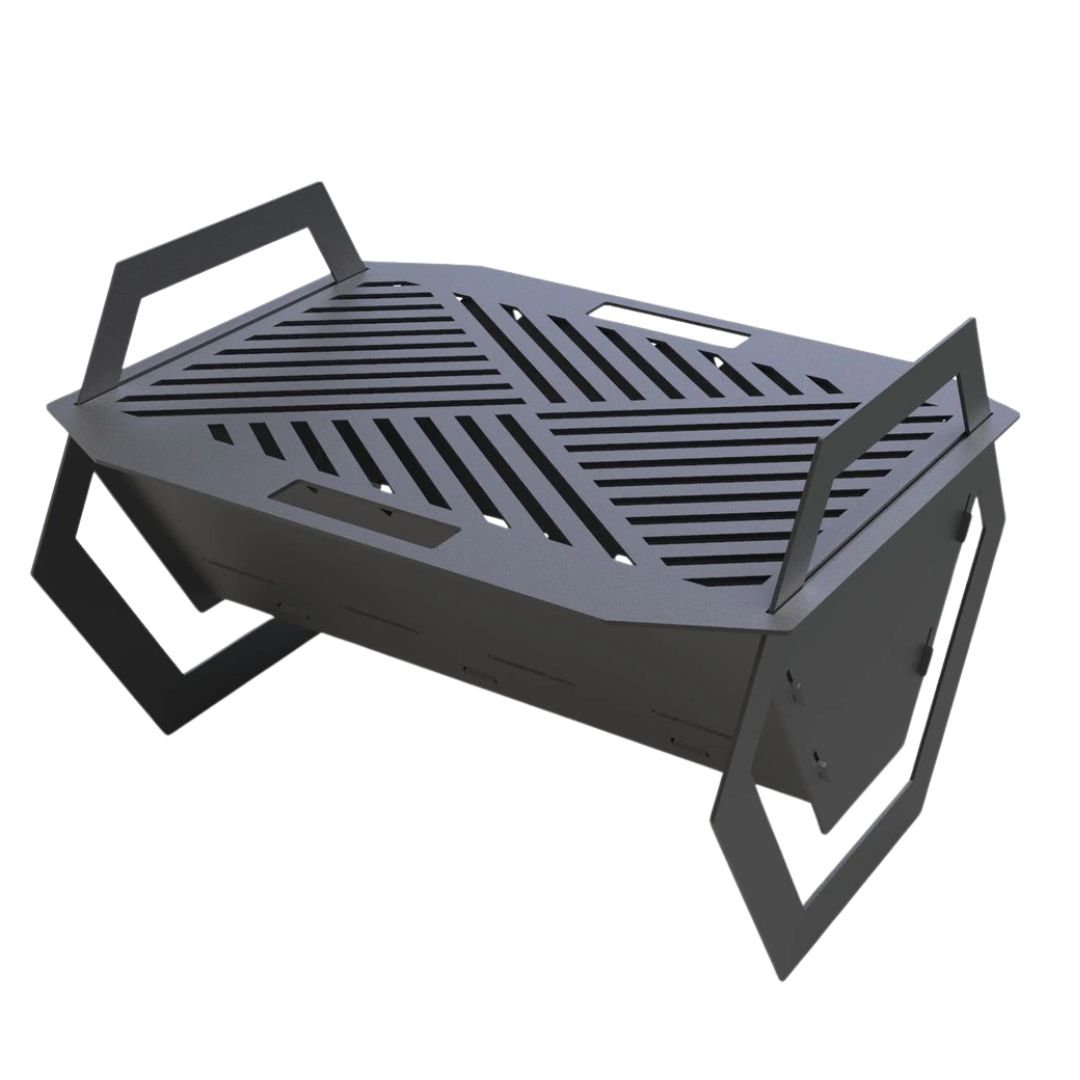 Мангал-гриль Carino Hex разборной с грилем 532х416х360 мм, металл 3 мм без покрытия