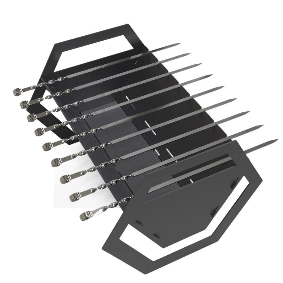 Мангал-гриль Carino Hex разборной с грилем 532х416х360 мм, металл 3 мм без покрытия