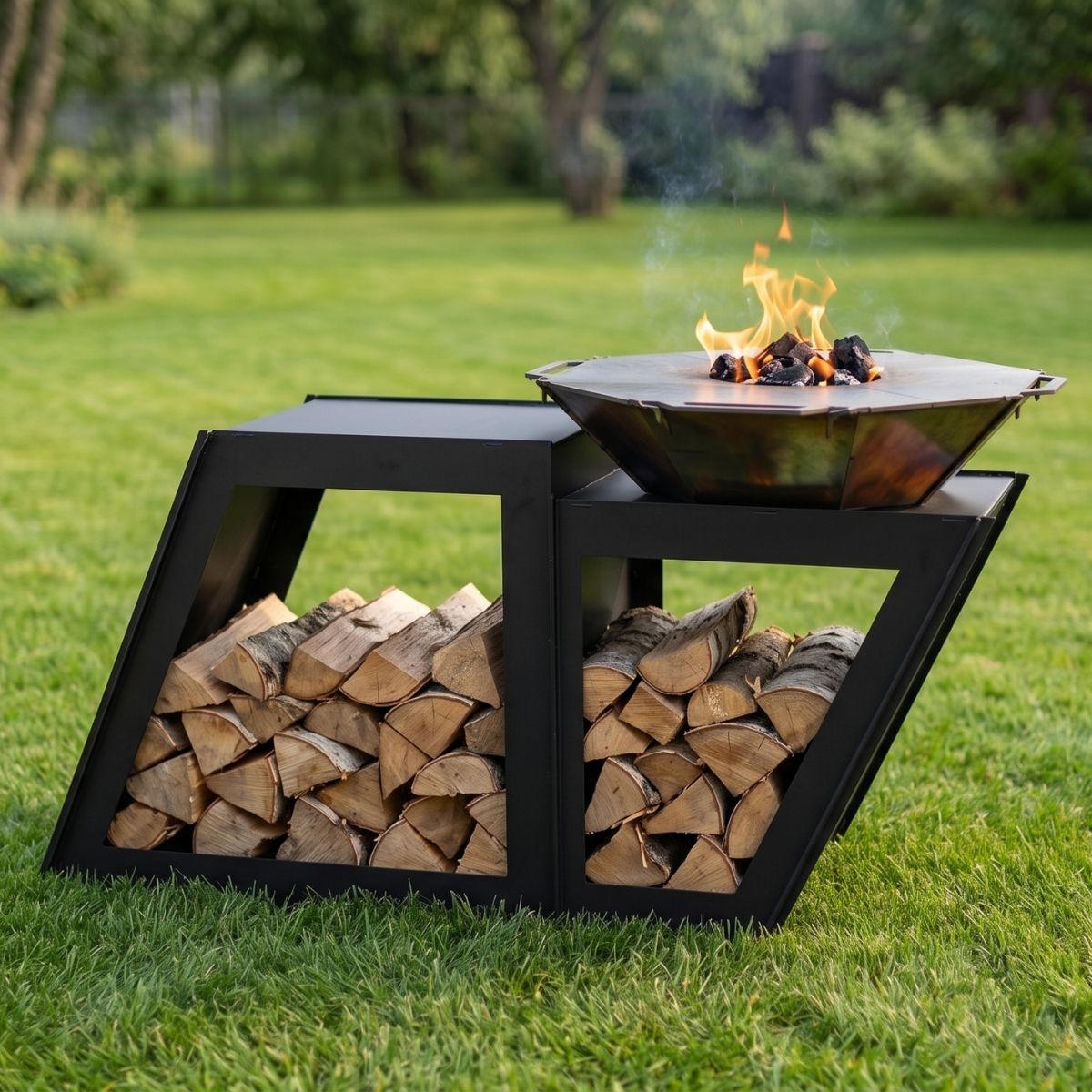 Мангал-гриль Carino Delux разборной с грилем 1980х960х1005 мм, металл 3 мм без покрытия