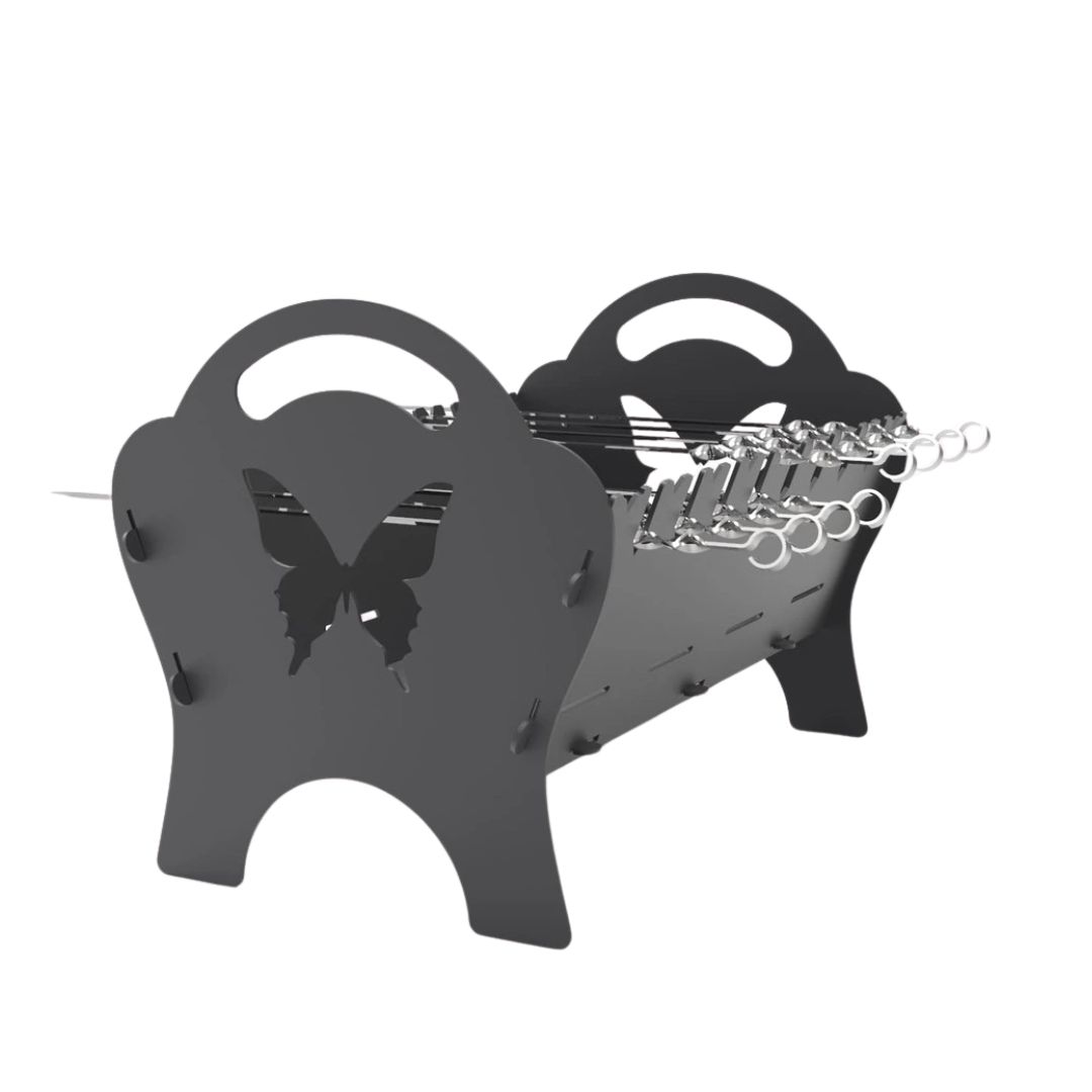 Мангал-гриль Carino Spark Бабочка разборной 500х330х350 мм, металл 3мм без покрытия