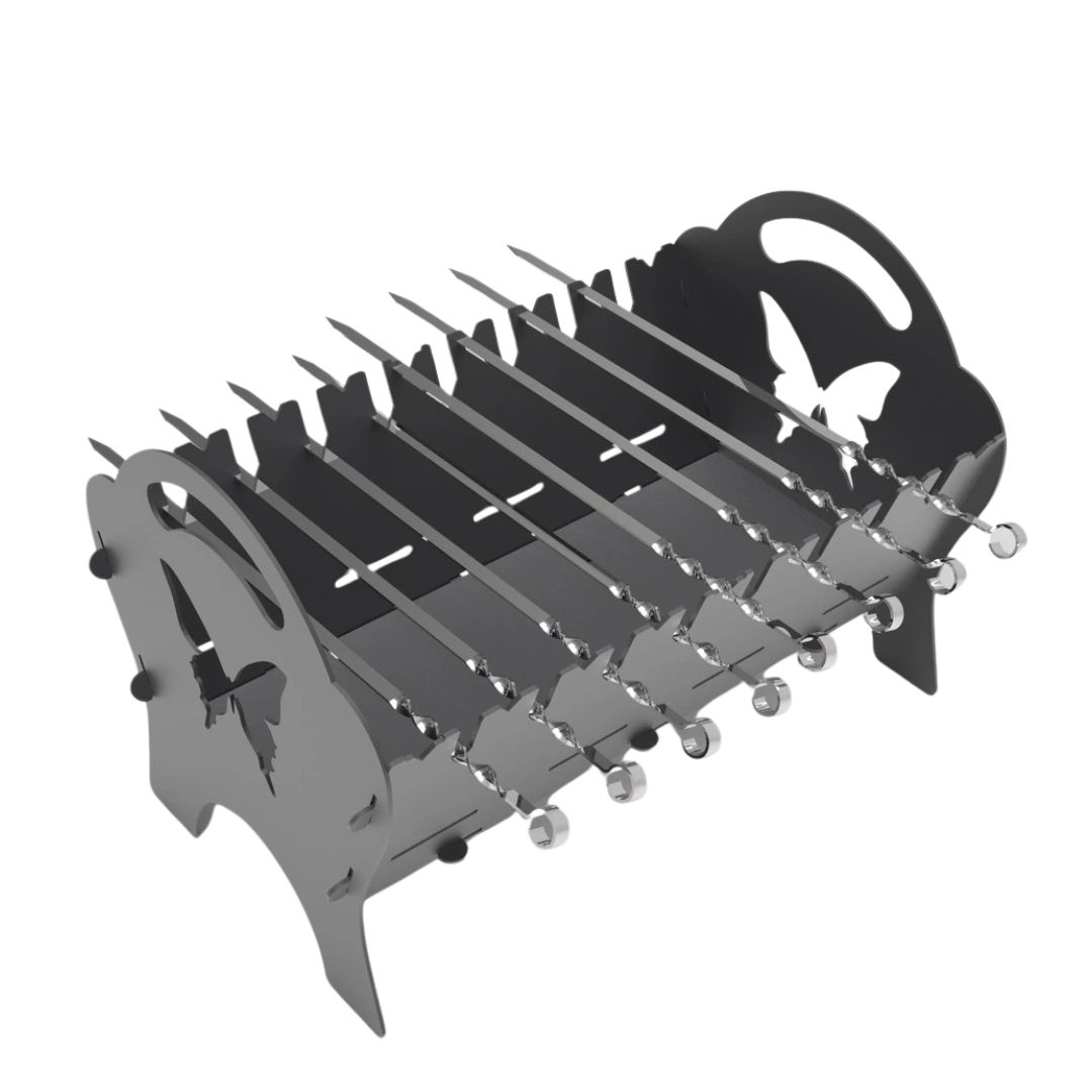 Мангал-гриль Carino Spark Бабочка разборной 500х330х350 мм, металл 3мм без покрытия