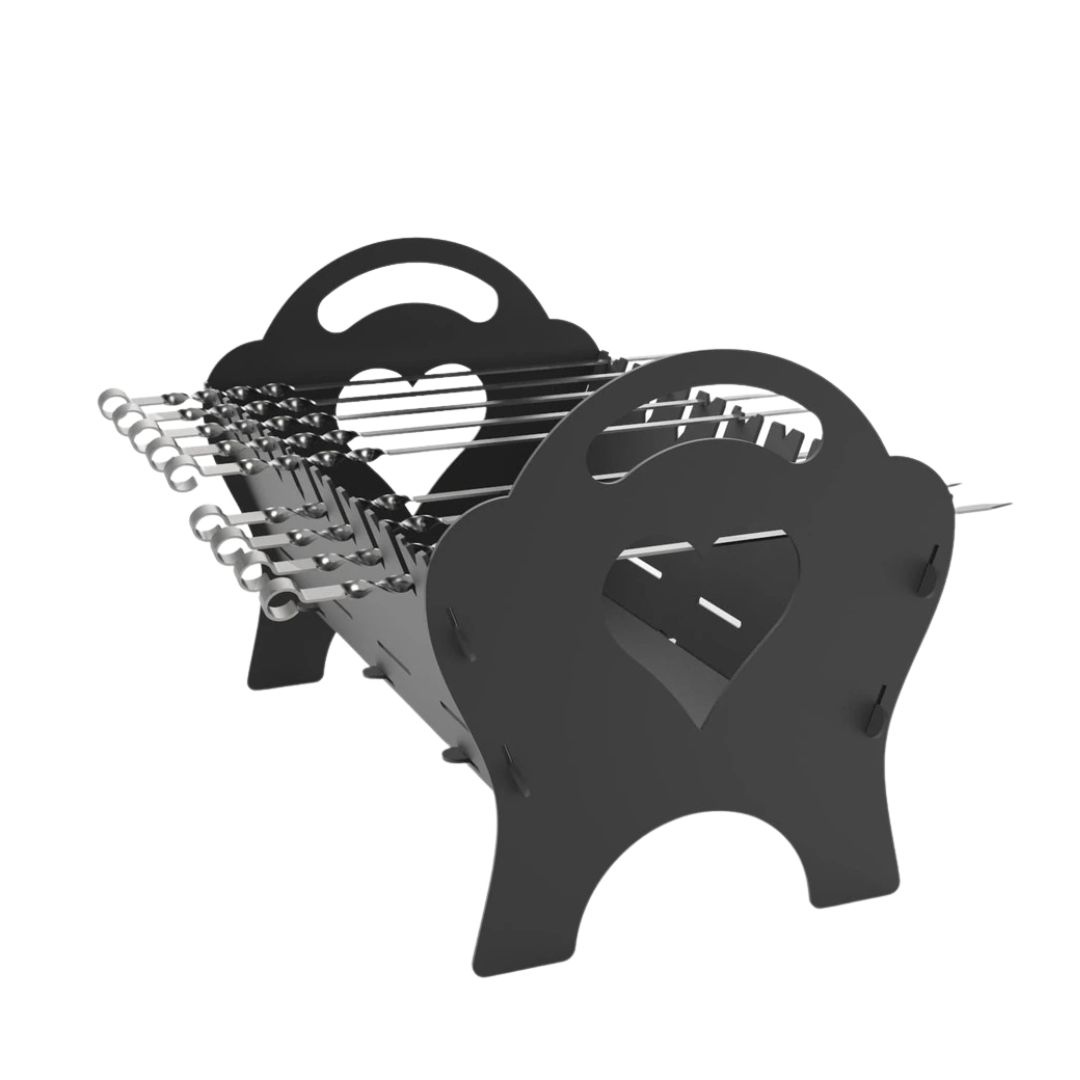 Мангал-гриль Carino Spark Сердце разборной 500х330х350 мм, металл 3 мм без покрытия