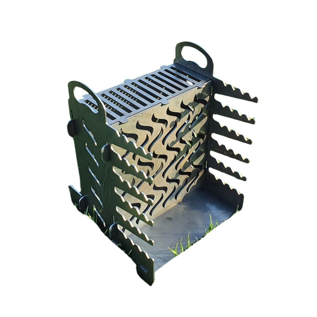 Мангал-гриль Carino вертикальный Эко односторонний разборной 385х358х513 мм, металл 3 мм без покрытия