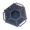 Чаша для костра Carino шестигранная разборная V2 с решеткой гриль 760х707х333 мм, металл 3 мм без покрытия