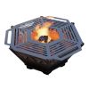 Чаша для костра Carino шестигранная разборная V2 с решеткой гриль 760х707х333 мм, металл 3 мм без покрытия
