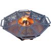 Чаша для костра Carino восмингранная разборная V5 с решеткой гриль 1040х1040х300 г, металл 3 мм без покрытия