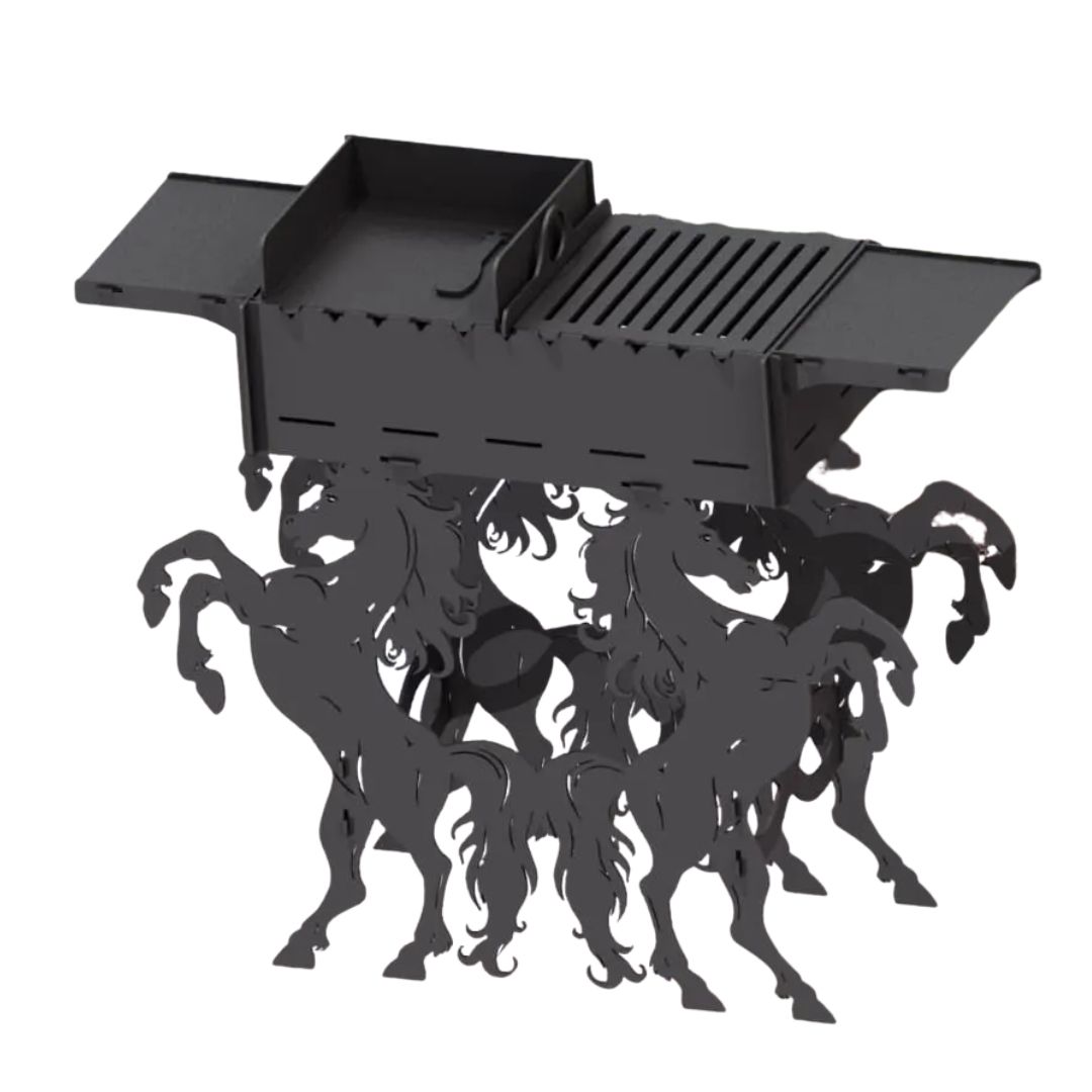 Мангал-гриль Carino Коні розбірний 1014х333х964 мм, метал 3 мм