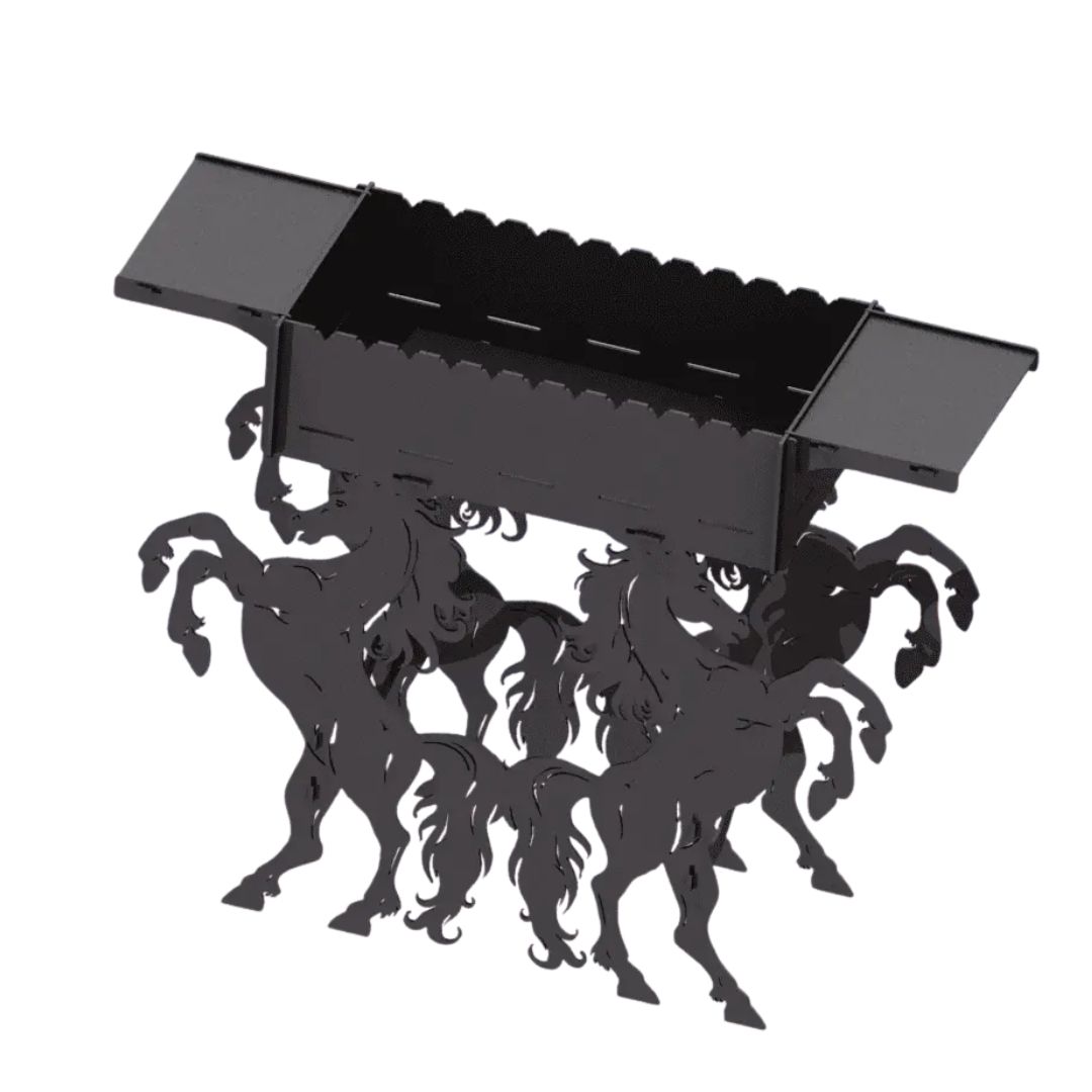 Мангал-гриль Carino Коні розбірний 1014х333х964 мм, метал 3 мм