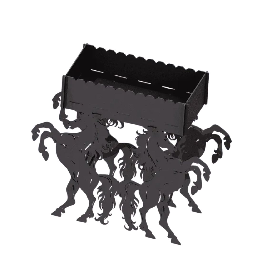 Мангал-гриль Carino Коні розбірний 1014х333х964 мм, метал 3 мм