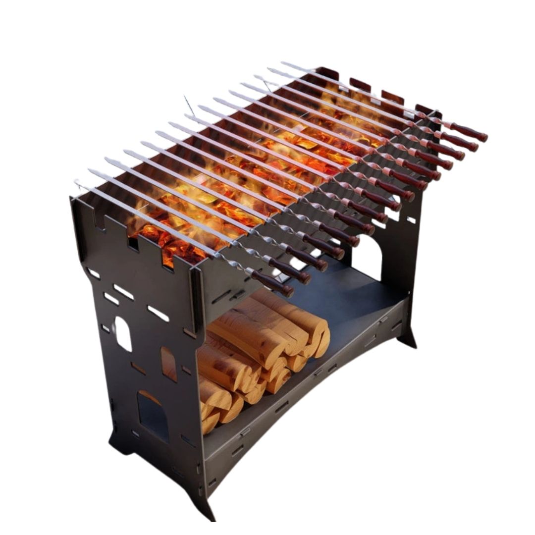 Мангал Carino Башня для шашлыка разборной 965х456х889 мм, металл 3 мм без покрытия