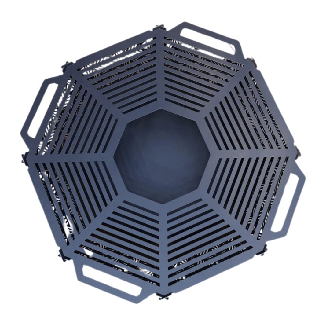 Чаша для костра Carino восмингранная разборная V3 с решеткой гриль 1040х1040х300 мм, металл 3 мм без покрытия