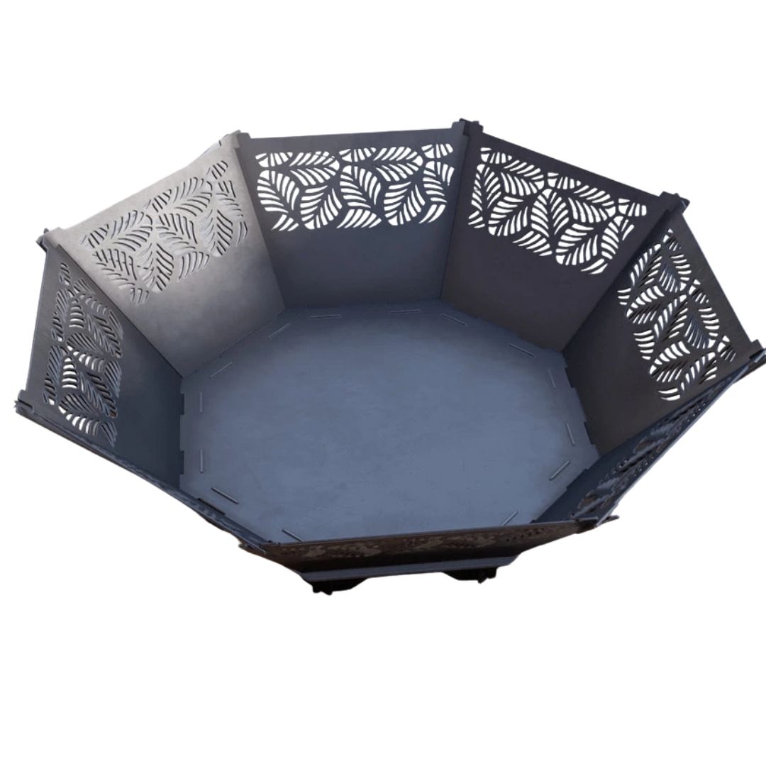 Чаша для костра Carino восмингранная разборная V3 с решеткой гриль 1040х1040х300 мм, металл 3 мм без покрытия