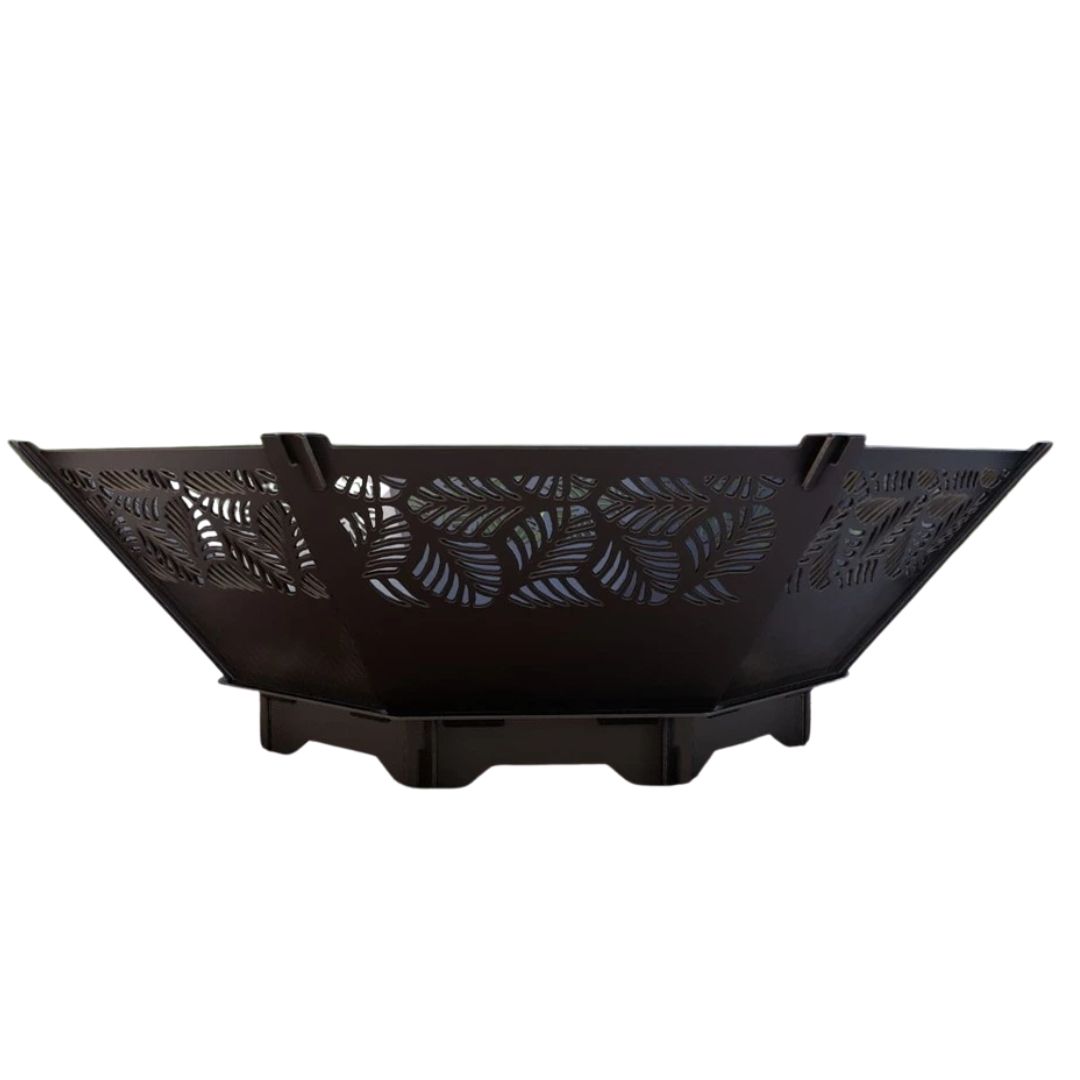 Чаша для костра Carino восмингранная разборная V3 с решеткой гриль 1040х1040х300 мм, металл 3 мм без покрытия