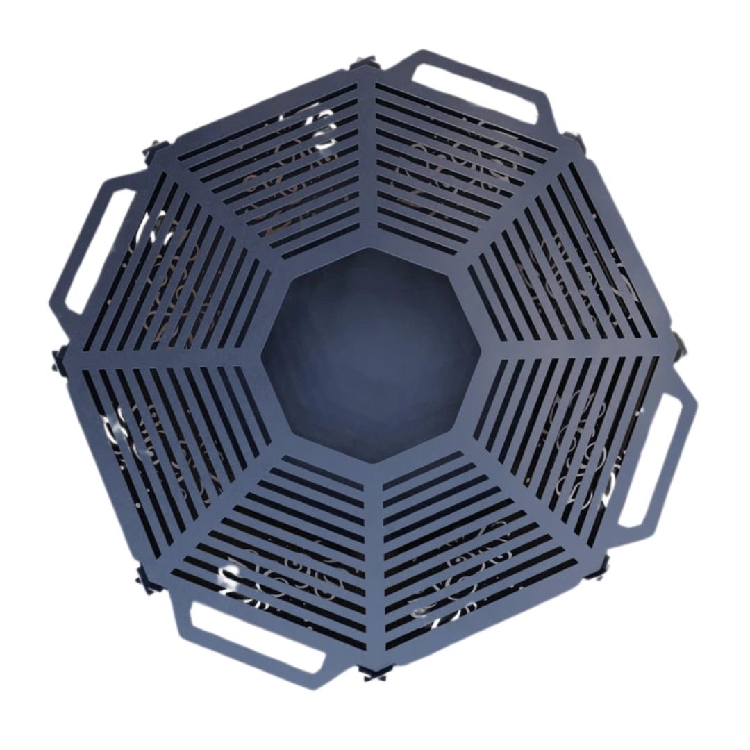 Чаша для костра Carino восмингранная разборная V4 с решеткой гриль 1040х1040х300 мм, металл 3 мм без покрытия