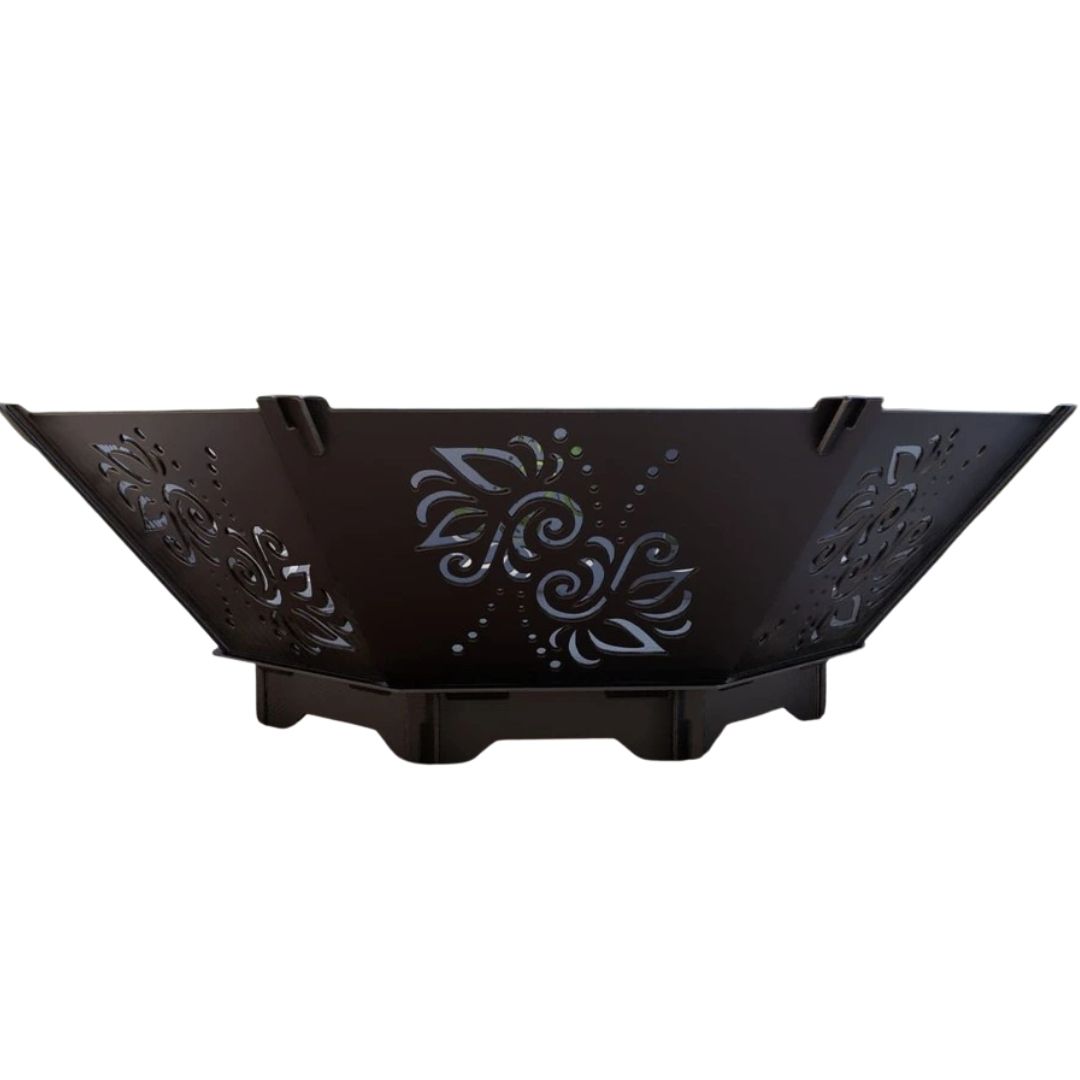 Чаша для костра Carino восмингранная разборная V4 с решеткой гриль 1040х1040х300 мм, металл 3 мм без покрытия