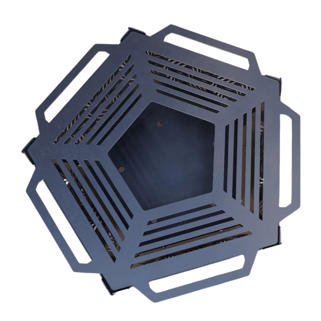 Чаша для очага Carino пятигранная разборная V4 с решеткой гриль 802х787х480 мм, металл 3 мм без покрытия