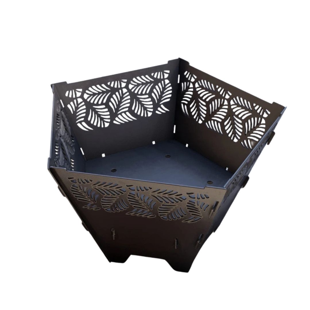 Чаша для очага Carino пятигранная разборная V4 с решеткой гриль 802х787х480 мм, металл 3 мм без покрытия