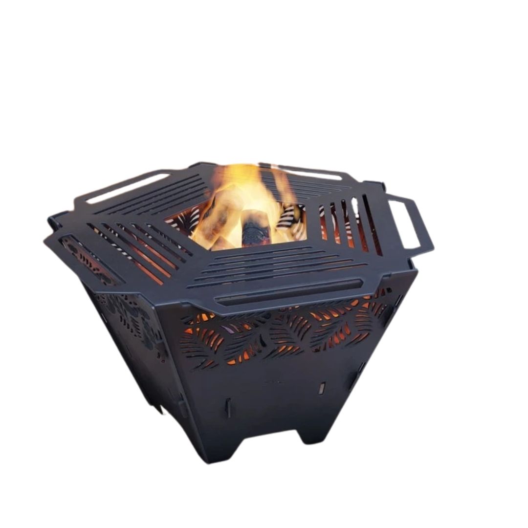 Чаша для очага Carino пятигранная разборная V4 с решеткой гриль 802х787х480 мм, металл 3 мм без покрытия