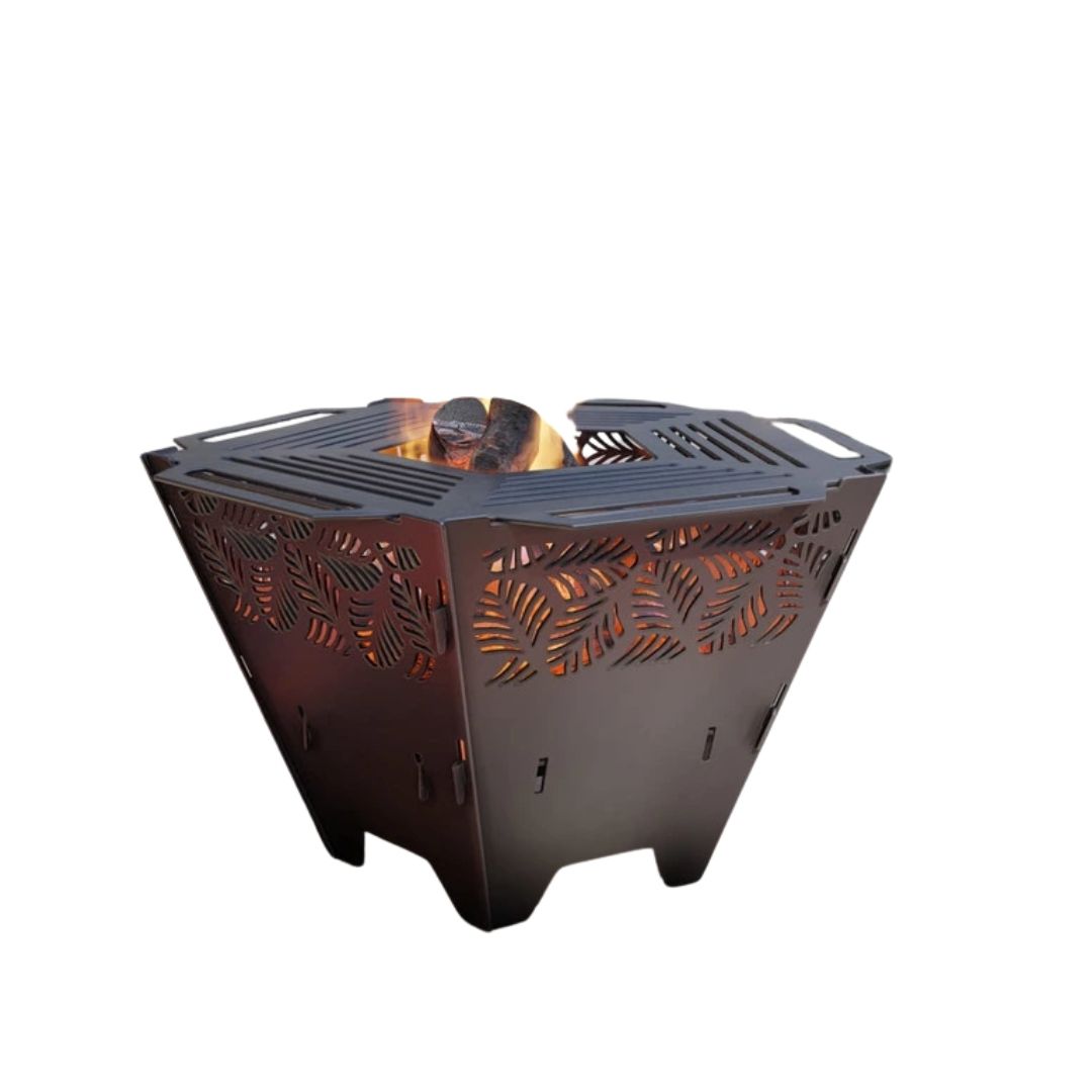 Чаша для очага Carino пятигранная разборная V4 с решеткой гриль 802х787х480 мм, металл 3 мм без покрытия