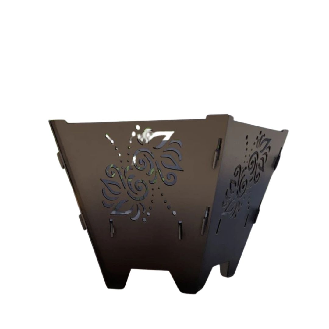 Чаша для очага Carino пятигранная разборная V5 с решеткой гриль 802х787х480 мм, металл 3 мм без покрытия