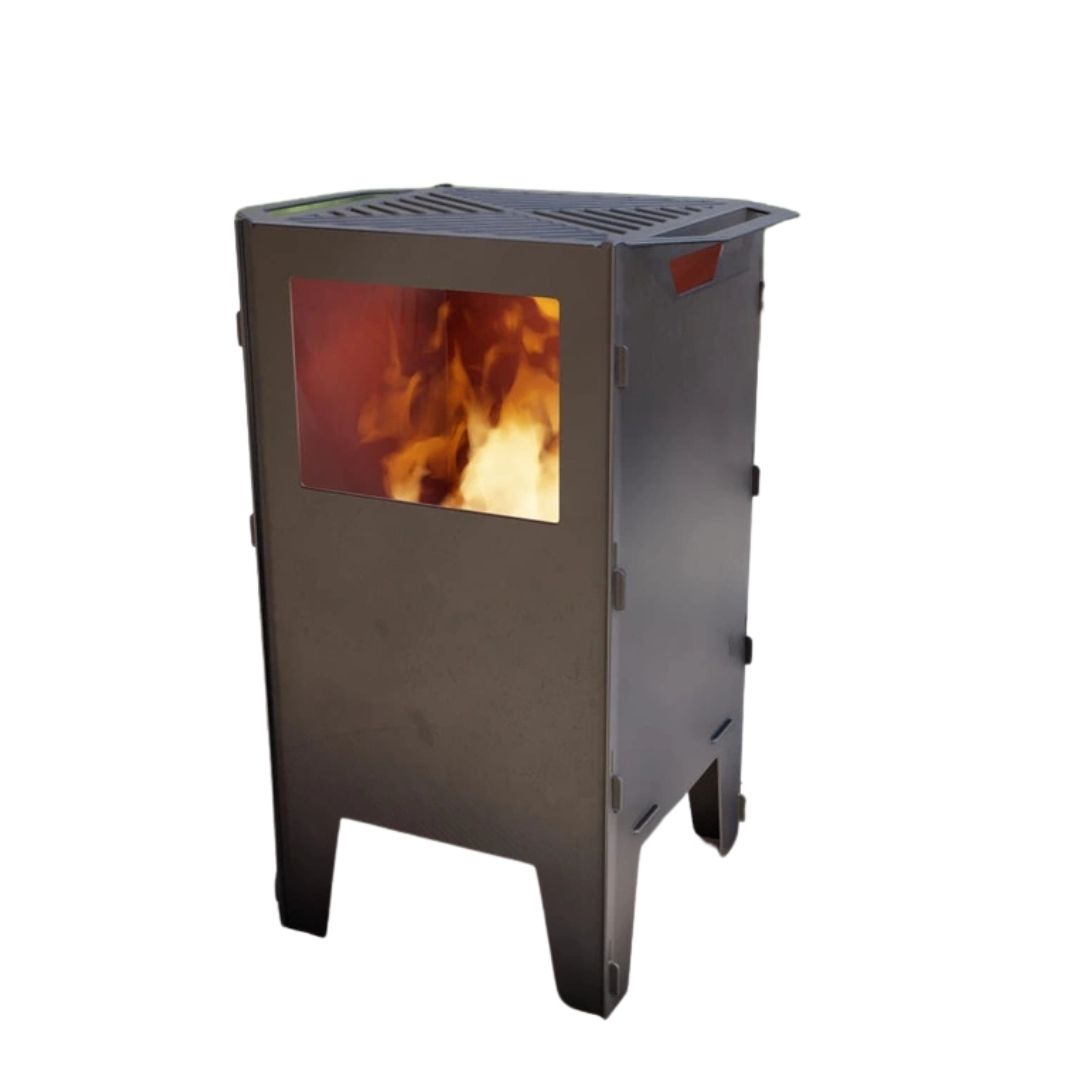 Корзина с грилем мангал-барбекю Carino V1 разборная 513х393х750 мм, металл 3 мм без покрытия