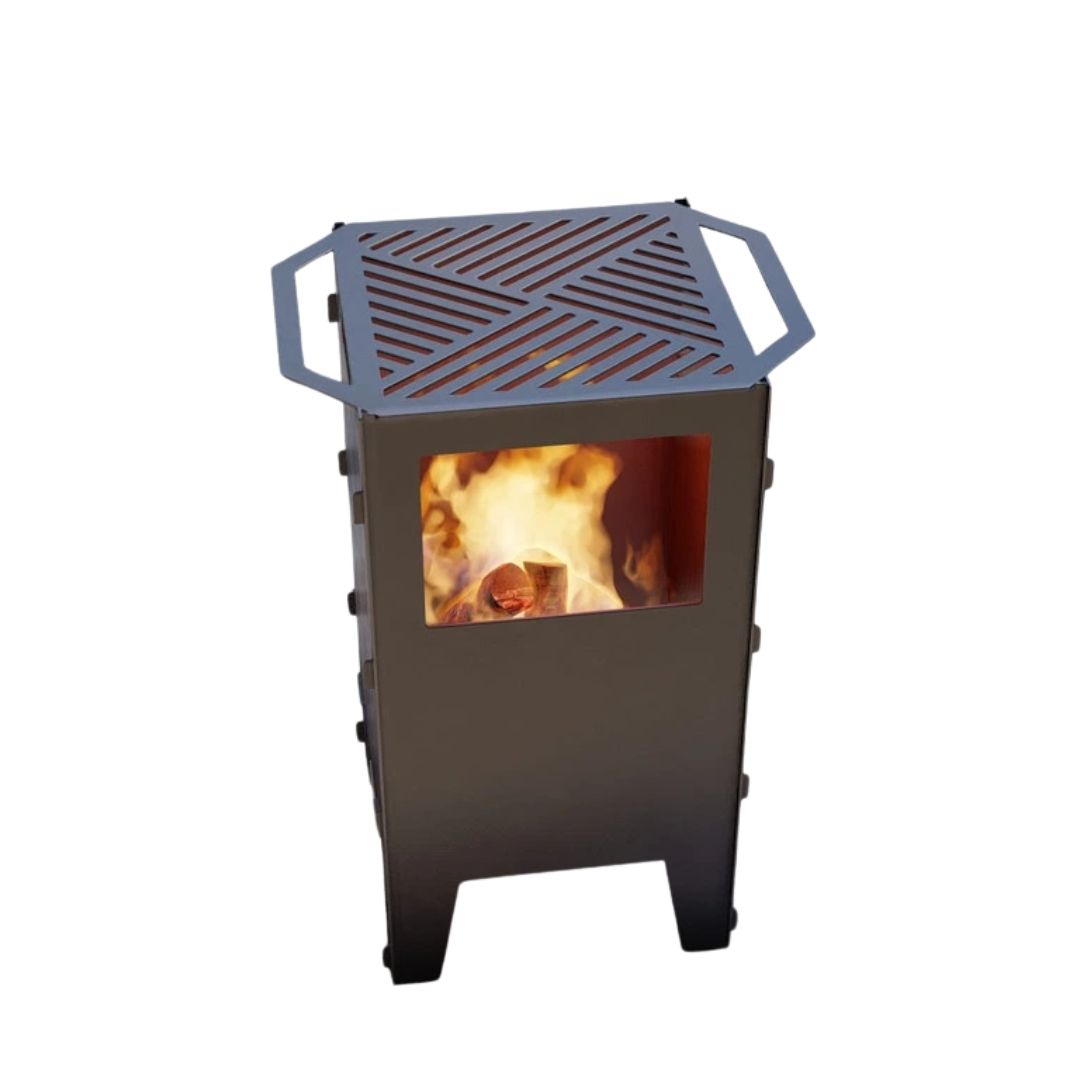 Корзина с грилем мангал-барбекю Carino V1 разборная 513х393х750 мм, металл 3 мм без покрытия