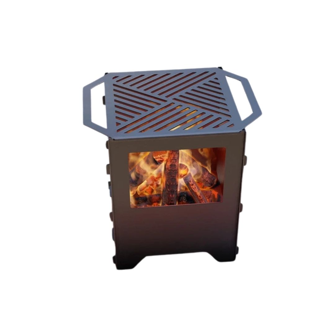 Корзина с грилем мангал-барбекю Carino V3 разборная 513х393х500 мм, металл 3 мм без покрытия