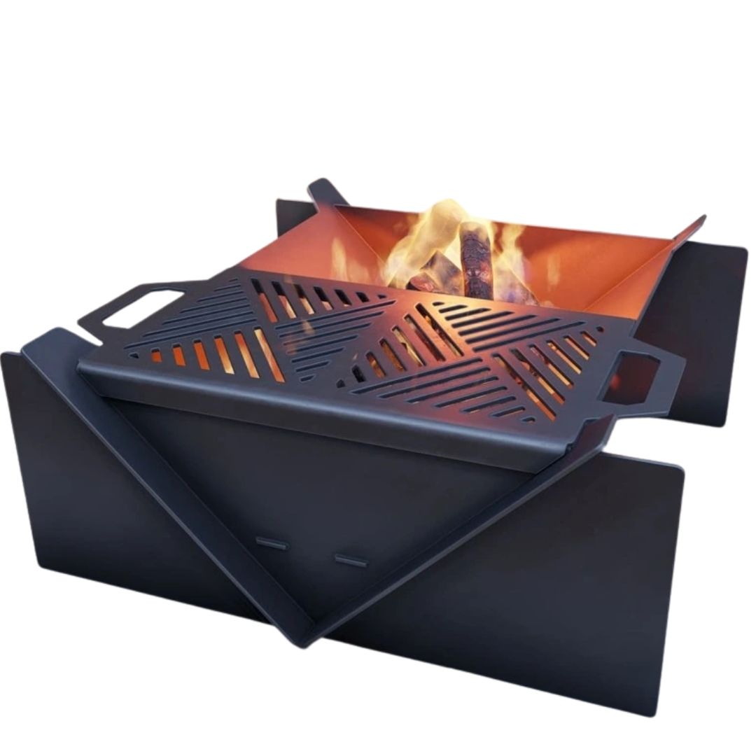 Чаша для костра Carino квадратная 800 мм разборная 800х800х345 мм, металл 3 мм без покрытия