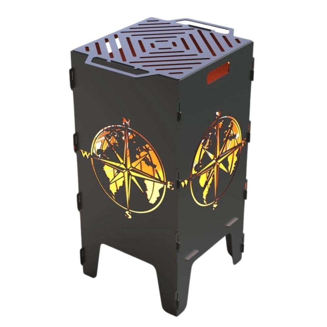 Мангал-барбекю Carino Компас разборной 470х380х753 мм, металл 3 мм без покрытия