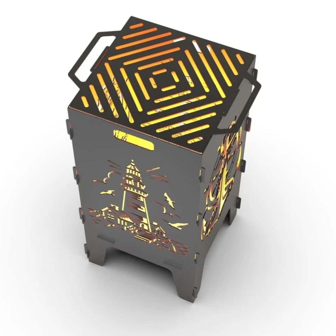 Мангал-барбекю Carino Маяк и Якорь разборной 470х380х753 мм, металл 3 мм без покрытия