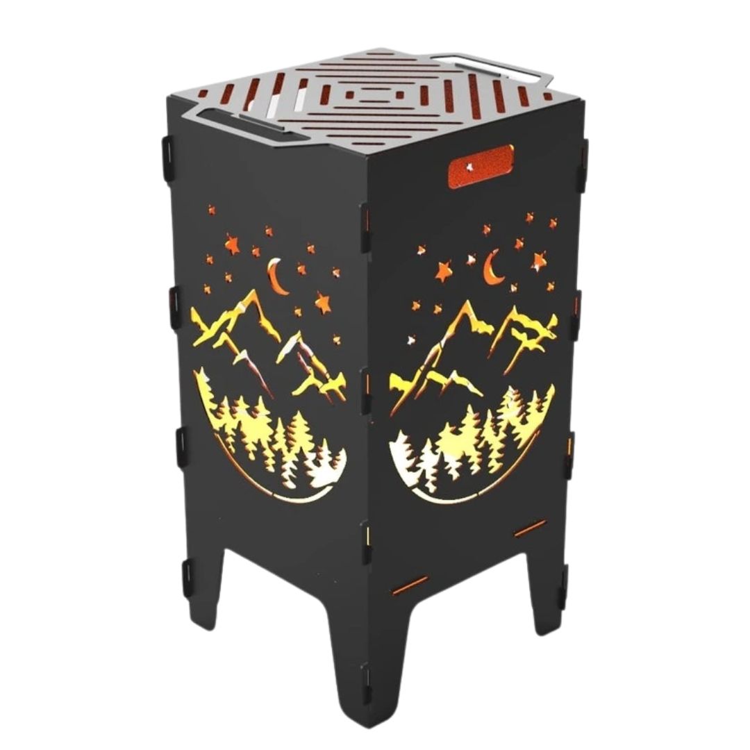 Мангал-барбекю Carino Горы разборной 470х380х753 мм, металл 3 мм без покрытия