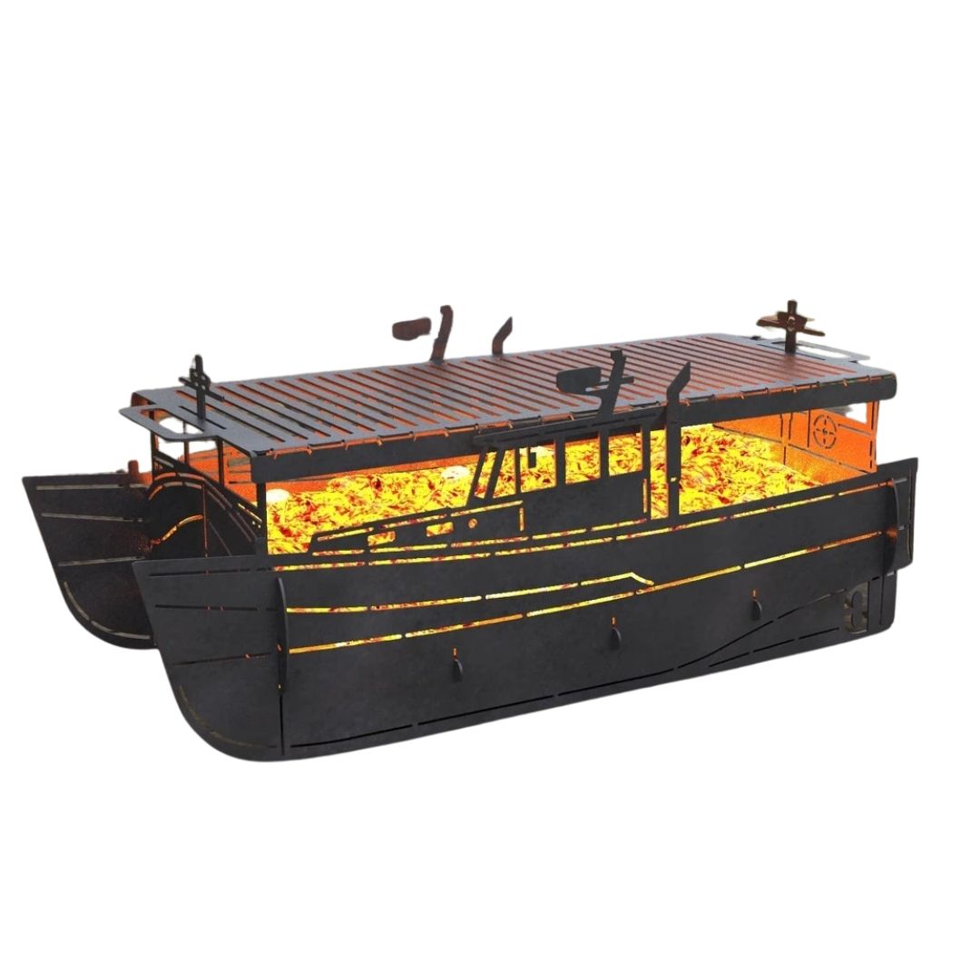 Мангал-гриль Carino Лодка разборная 999х388х397 мм, металл 3 мм без покрытия