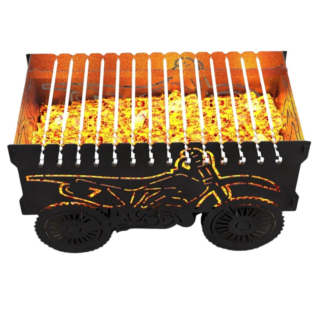 Мангал-гриль Carino Внедорожный мотоцикл разборной 855х436х509 мм, металл 3 мм без покрытия