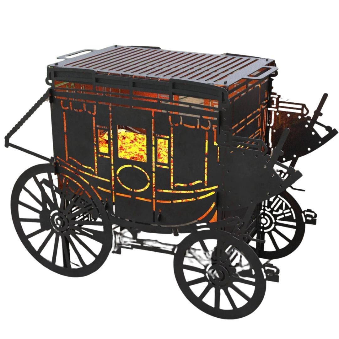 Мангал-гриль Carino Карета разборной 964х440х700 мм, металл 3 мм без покрытия