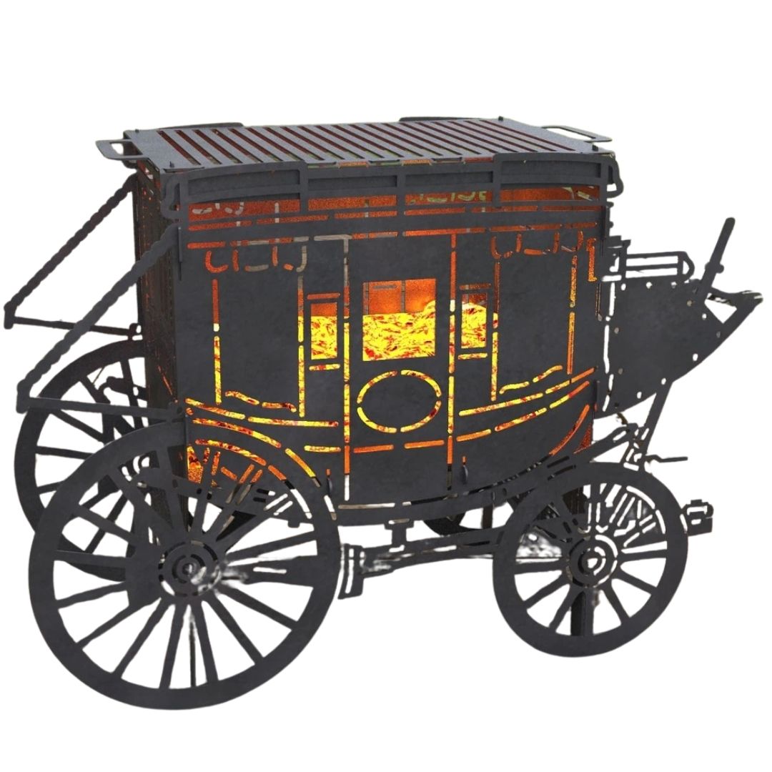 Мангал-гриль Carino Карета разборной 964х440х700 мм, металл 3 мм без покрытия