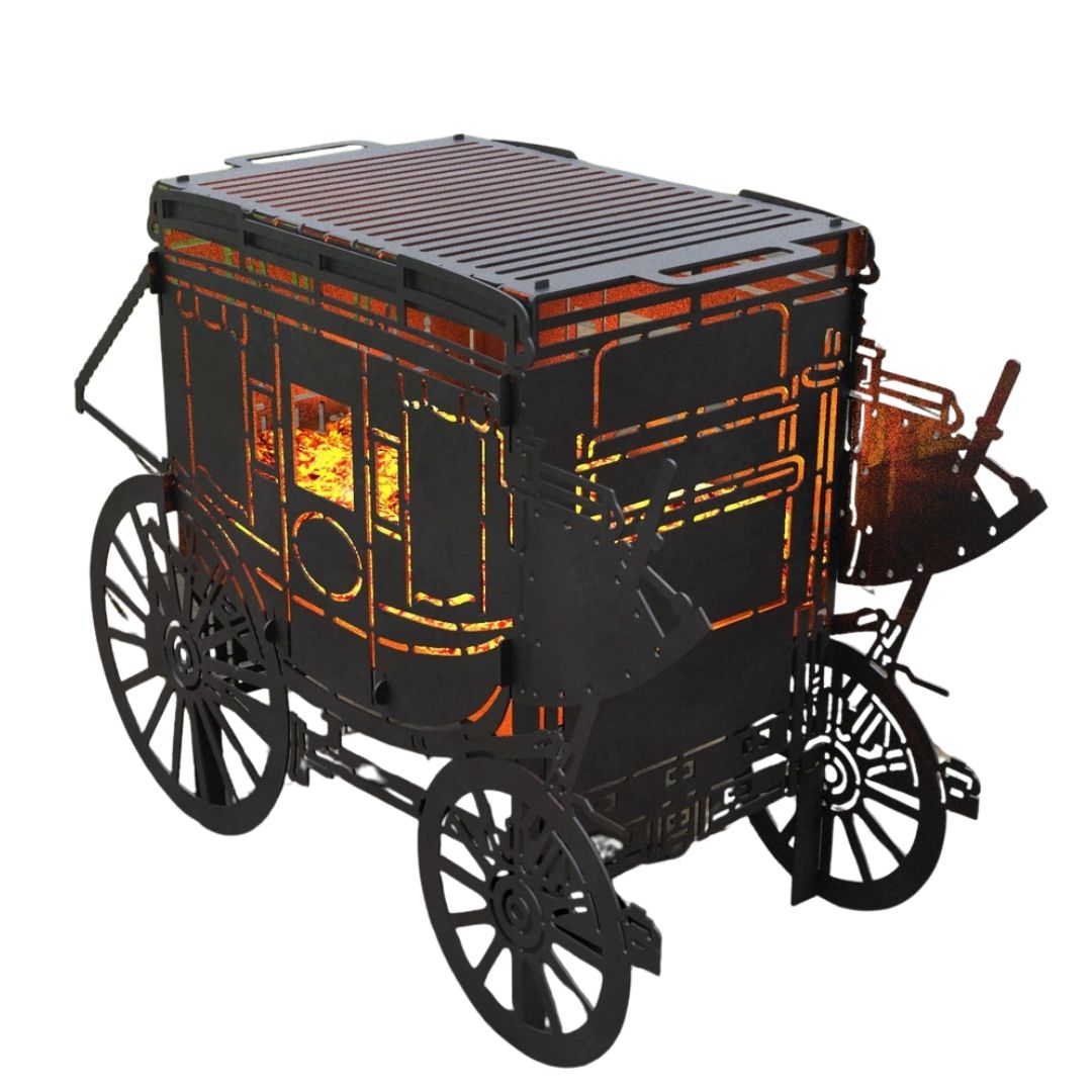 Мангал-гриль Carino Карета разборной 964х440х700 мм, металл 3 мм без покрытия