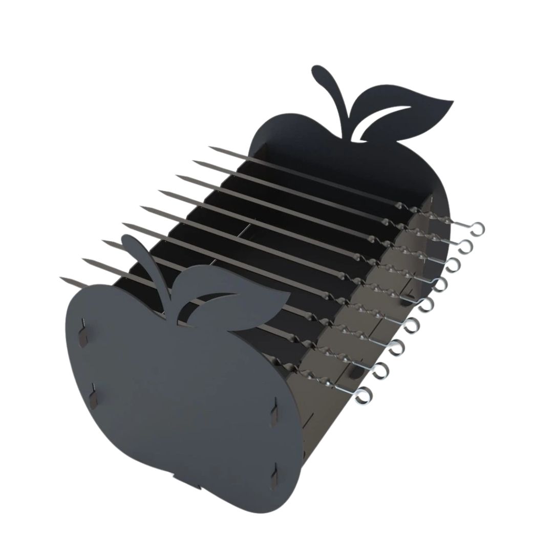 Мангал-гриль Carino Яблоки разборной 537х383х437 мм, металл 3 мм без покрытия