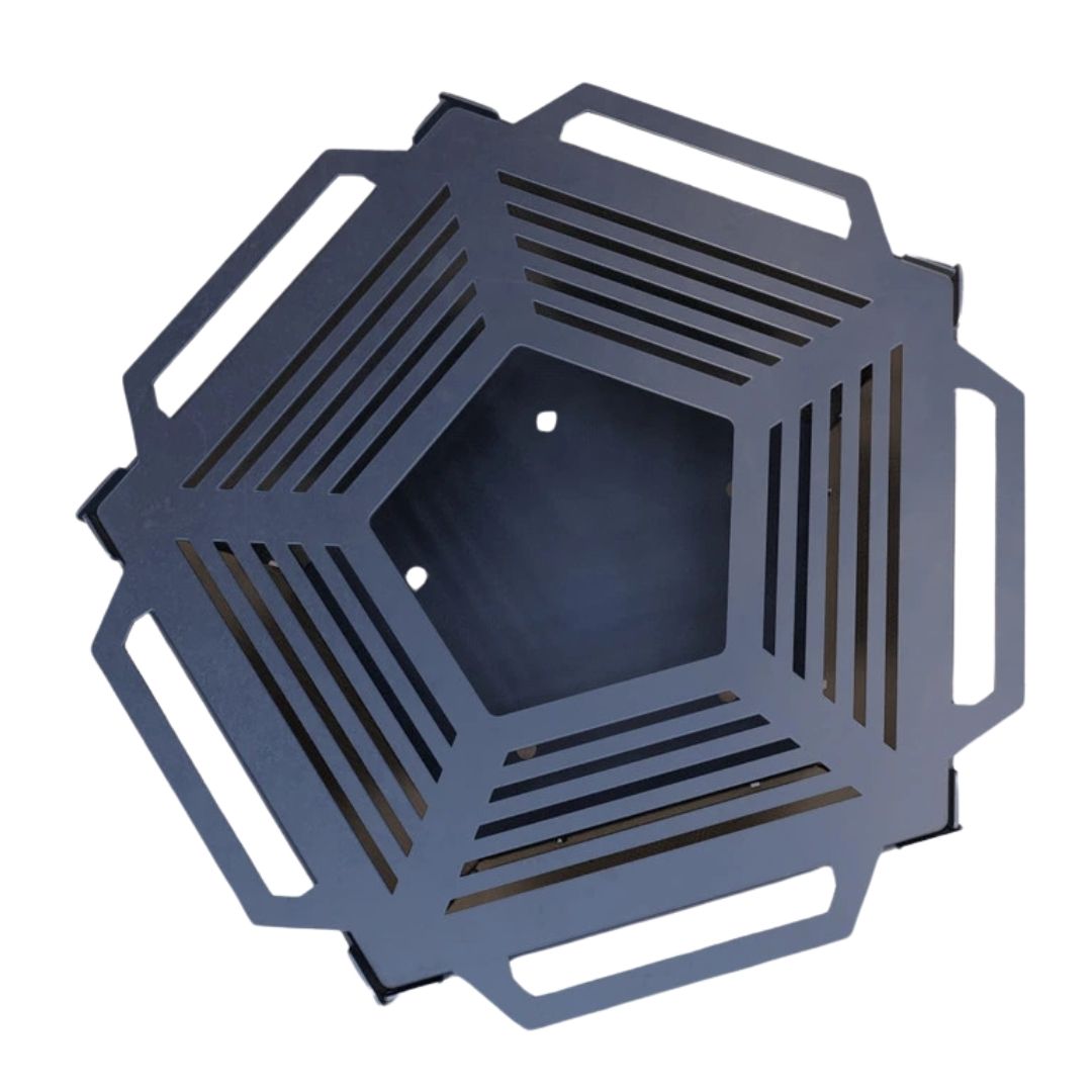 Чаша для очага Carino пятигранная разборная V1 с решеткой гриль 802х787х480 мм, металл 3 мм без покрытия