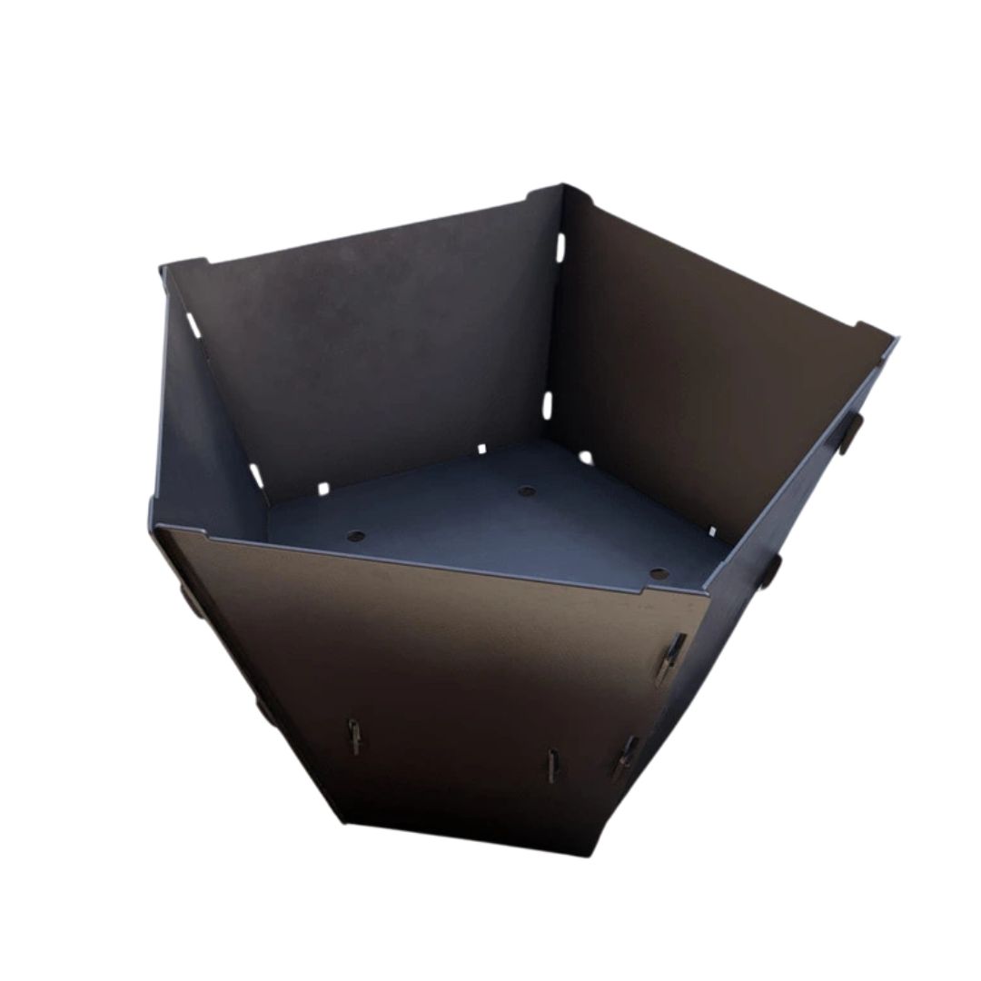 Чаша для очага Carino пятигранная разборная V1 с решеткой гриль 802х787х480 мм, металл 3 мм без покрытия